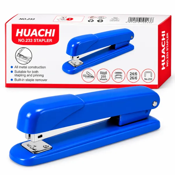 Agrafeuse HUACHI No.233 bleue – 25 feuilles