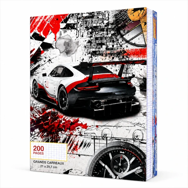 Cahier A4 grands carreaux de 200 pages