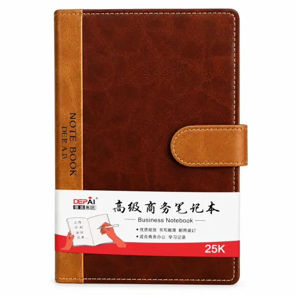 Carnet professionnel DEPAI 25K marron avec fermeture latérale