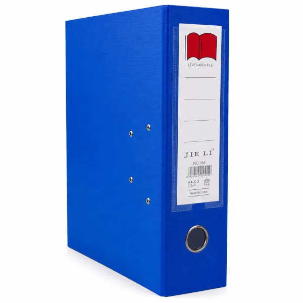 Classeur à levier JIE LI 564 A4 bleu avec dos de 7,5 cm