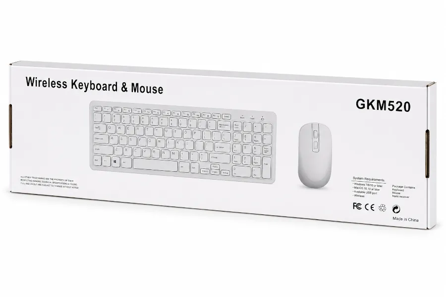 Ensemble clavier et souris sans fil GKM520 blanc
