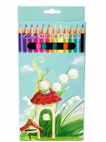 Boîte de 12 crayons de couleur assortis
