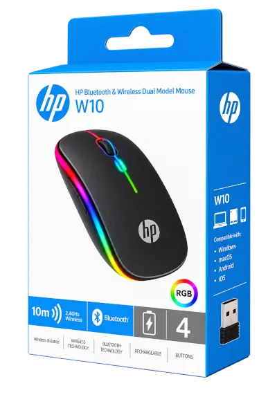 Souris sans fil HP W10 noire