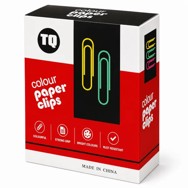 Boîte de trombones de couleur TQ assortis multicolores