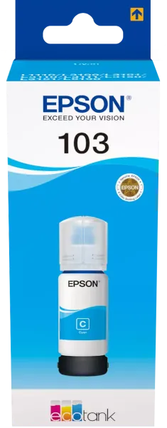 Bouteille d’encre Epson 103 cyan de 65 ml, référence C13T00S24A