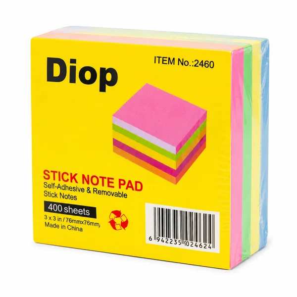 Bloc de 400 notes adhésives Diop 76 × 76 mm multicolores
