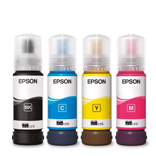 Pack de quatre bouteilles d’encre Epson 103 de 65 ml, noir, cyan, magenta et jaune