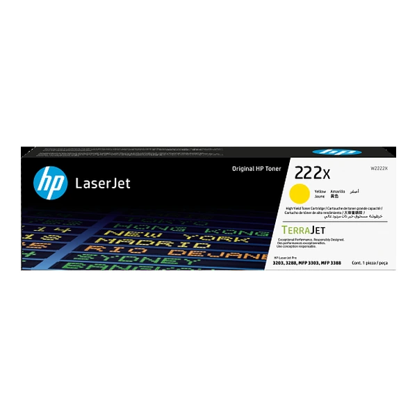 Toner original HP 222X jaune W2222X